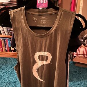 ZYIA Active Women’s Olive Powdery Soft Kettle Moon Muscle Tank